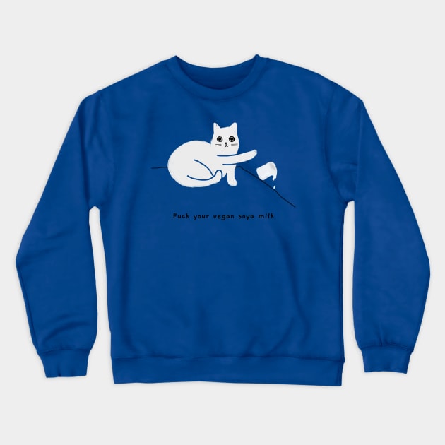 Vegan milk (black caption) Crewneck Sweatshirt by KentheCat